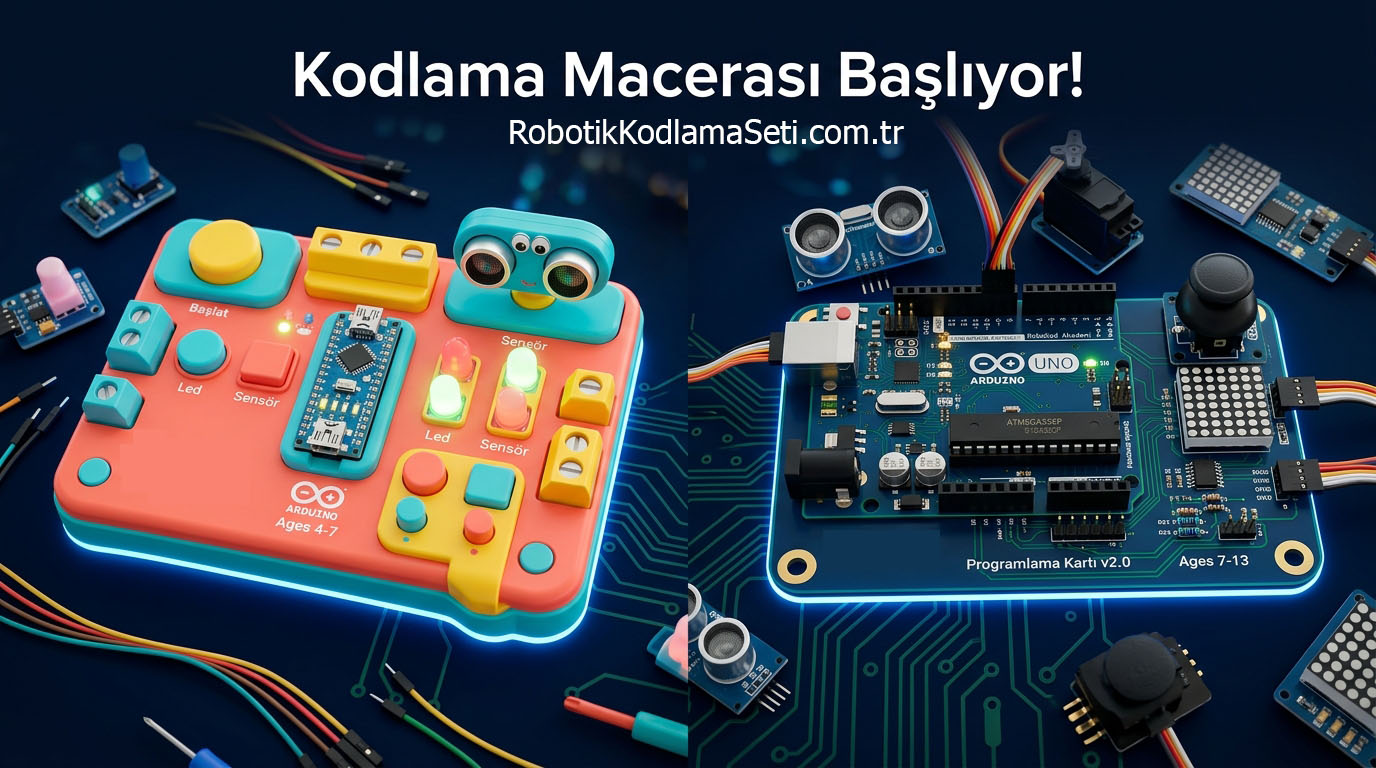 Robotik Kodlama Seti — Model 1 ve Model 2 yan yana